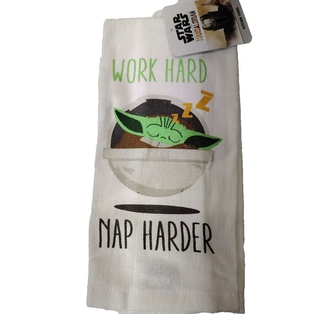 Disney Mandalorian Baby Yoda Grogu Kitchen Towel Pot Holder Green White 2 Pieces